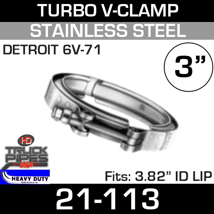 Turbo V-Clamp for DETROIT 6V-71 with 3.82