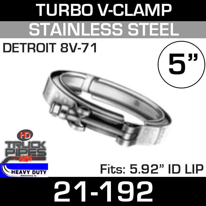 Turbo V-Clamp for DETROIT 8V-71 with 5.92