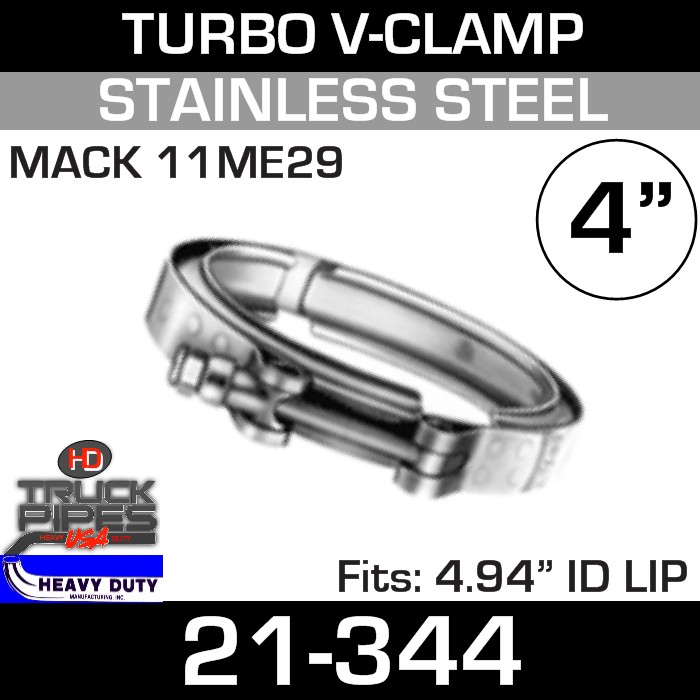 Turbo V-Clamp for Mack 11ME29 with 4.94