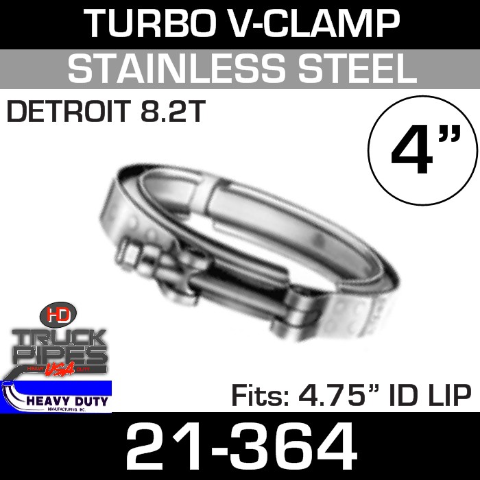 Turbo V-Clamp for Detroit 8.2T with 4.75